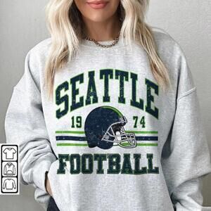 Seattle Football Sweatshirt, Retro Style 90S Unisex Crewneck 1974